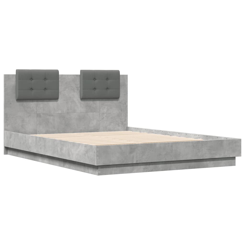 Cadre de lit sans matelas gris béton 120x190 cm - XIOS