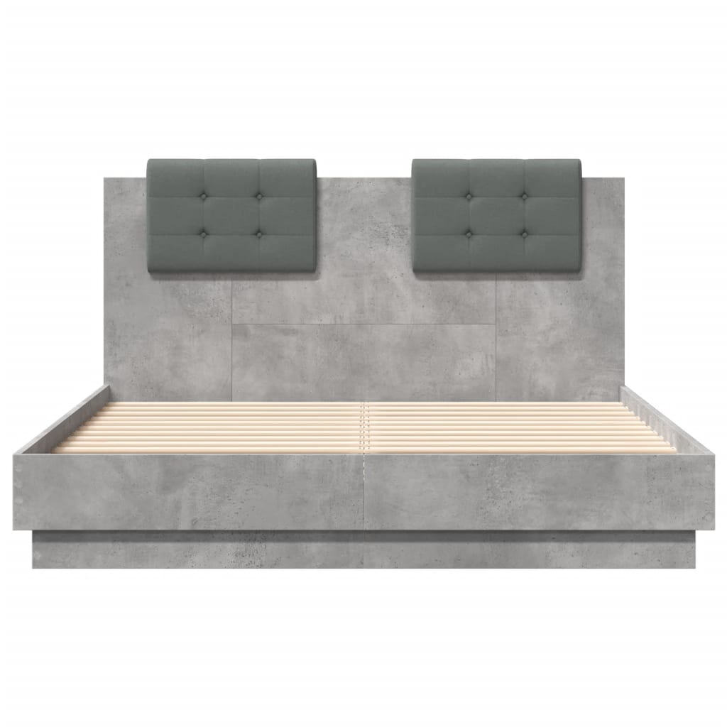 Cadre de lit sans matelas gris béton 120x190 cm - XIOS