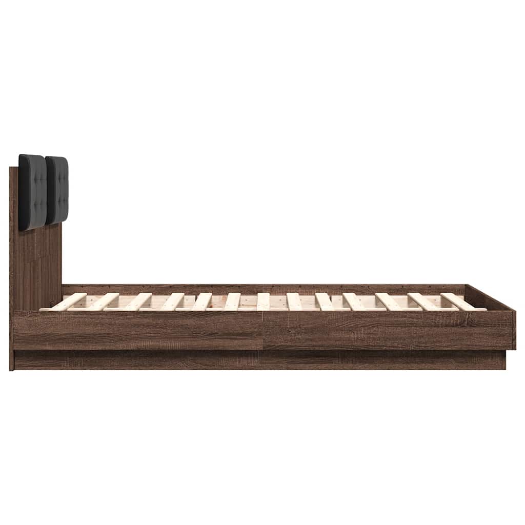 Cadre de lit sans matelas chêne marron 120x190 cm - XIOS