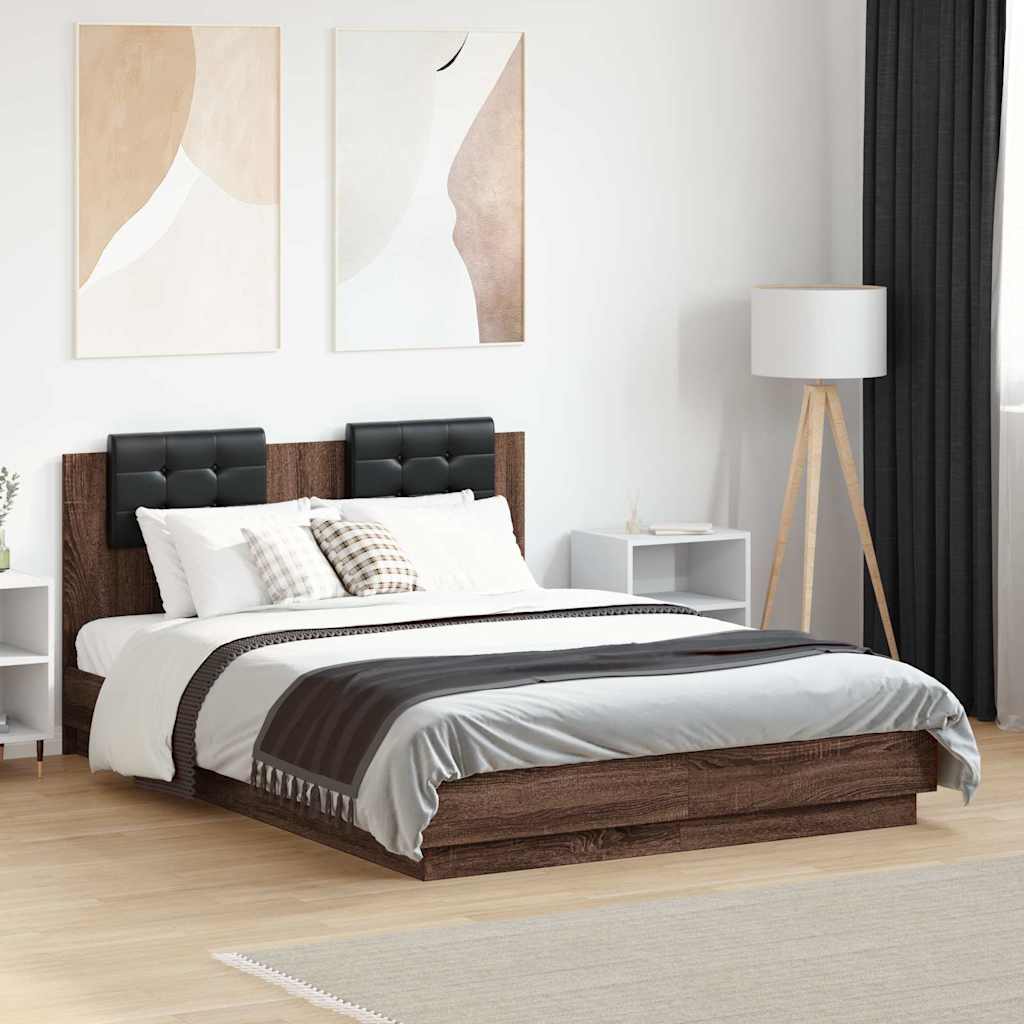 Cadre de lit sans matelas chêne marron 120x190 cm - XIOS