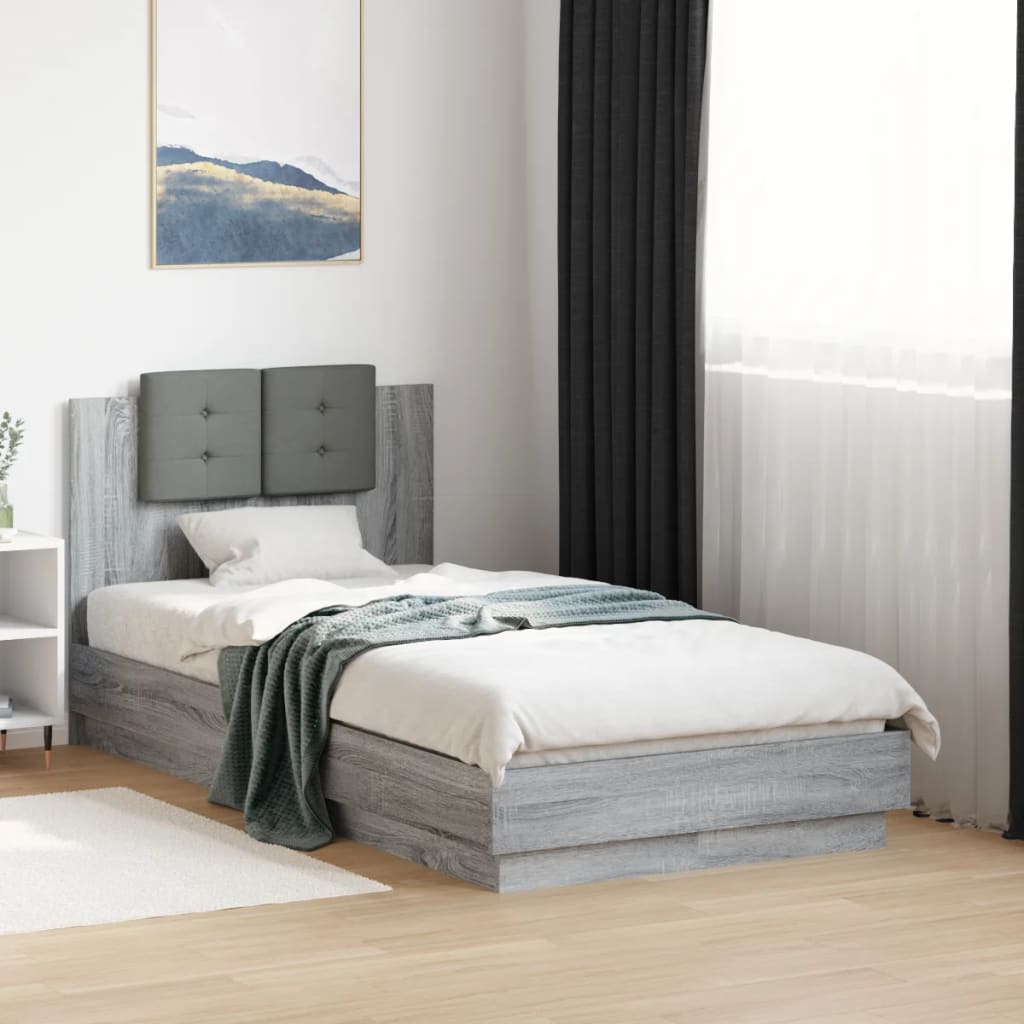 Cadre de lit sans matelas sonoma gris 90x190 cm - XIOS