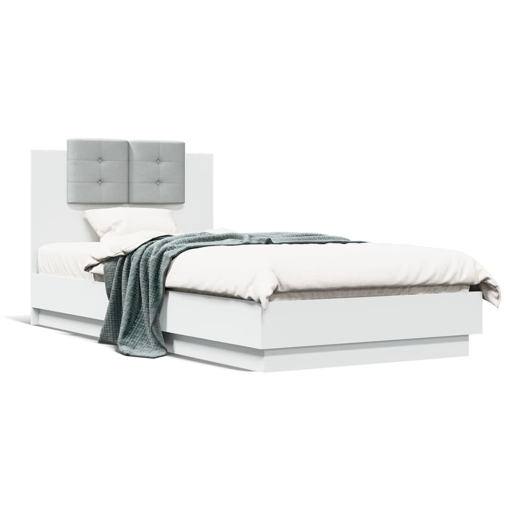 Cadre de lit sans matelas blanc 75x190 cm - XIOS