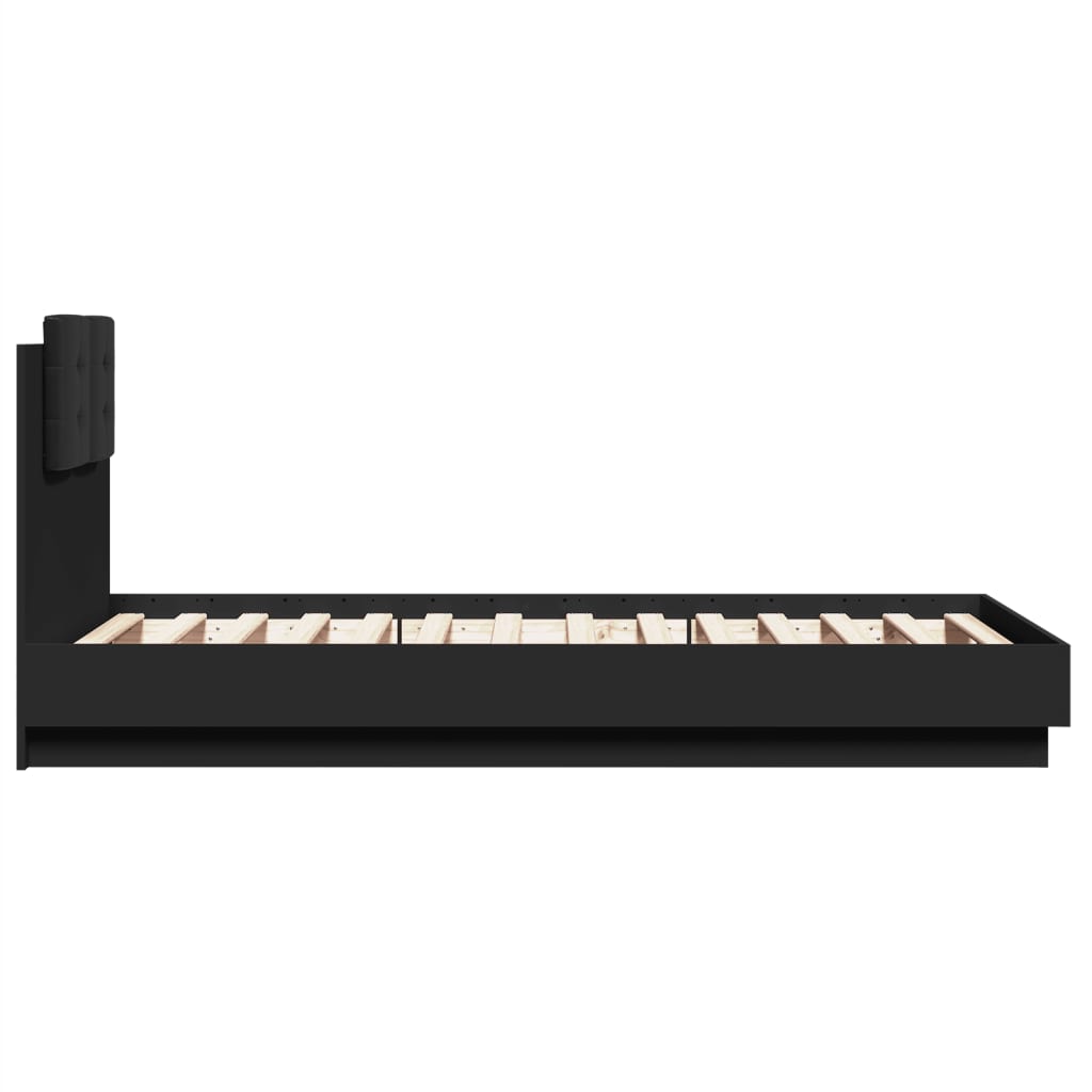 Cadre de lit sans matelas noir 75x190 cm - XIOS