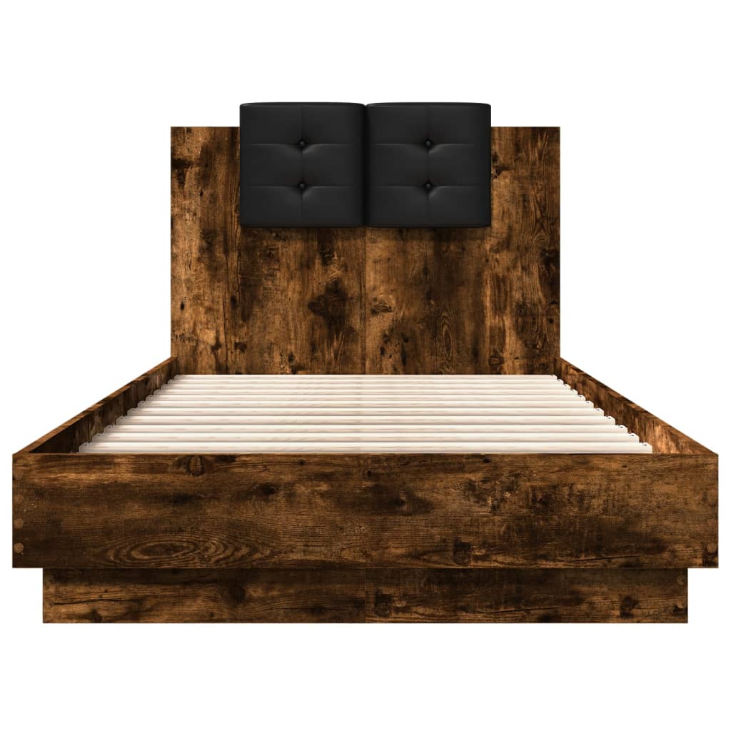 Cadre de lit sans matelas chêne fumé 75x190 cm - XIOS