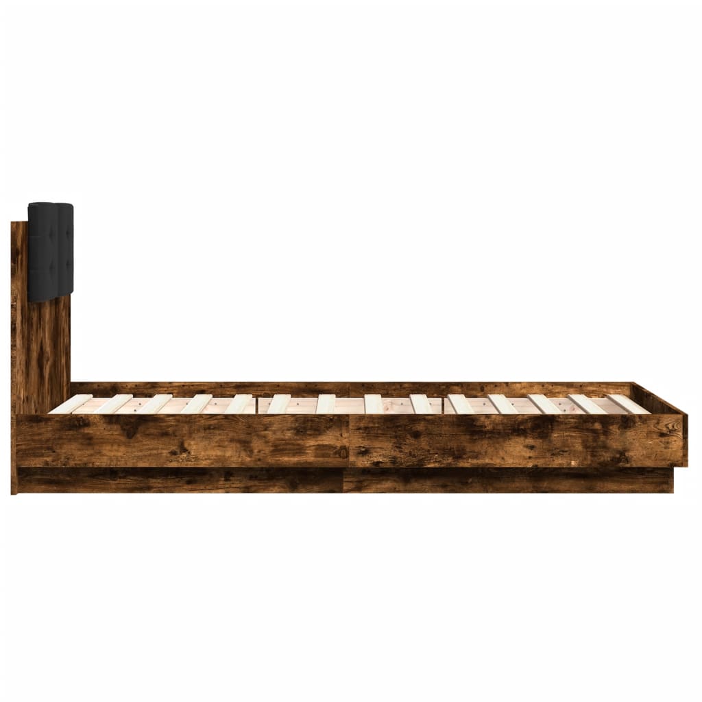 Cadre de lit sans matelas chêne fumé 75x190 cm - XIOS