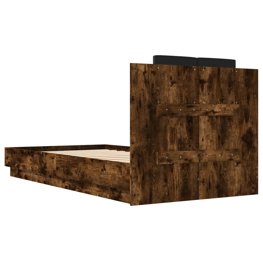 Cadre de lit sans matelas chêne fumé 75x190 cm - XIOS