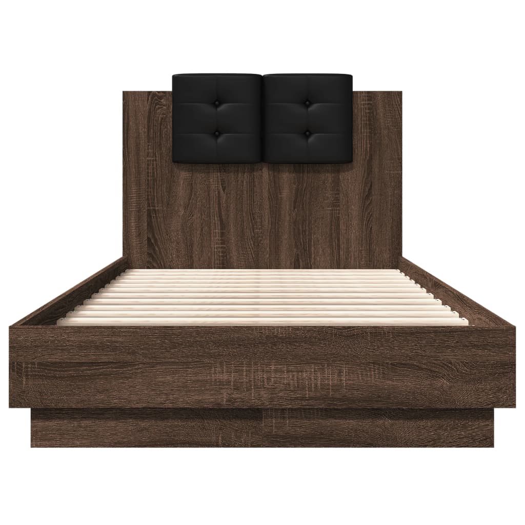 Cadre de lit sans matelas chêne marron 75x190 cm - XIOS