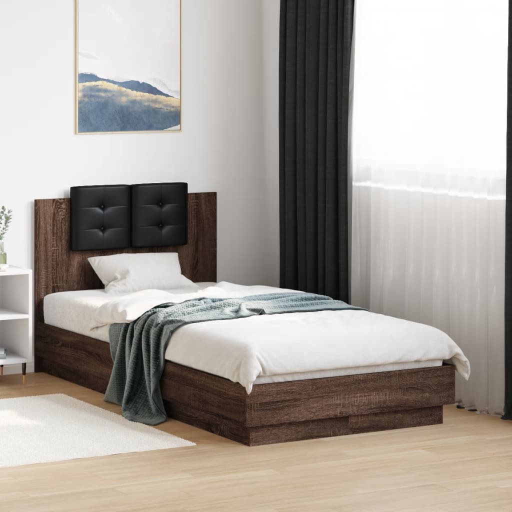 Cadre de lit sans matelas chêne marron 75x190 cm - XIOS