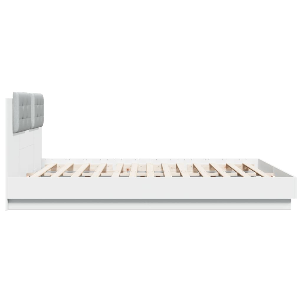 Cadre de lit avec LED sans matelas blanc 200x200 cm - XIOS