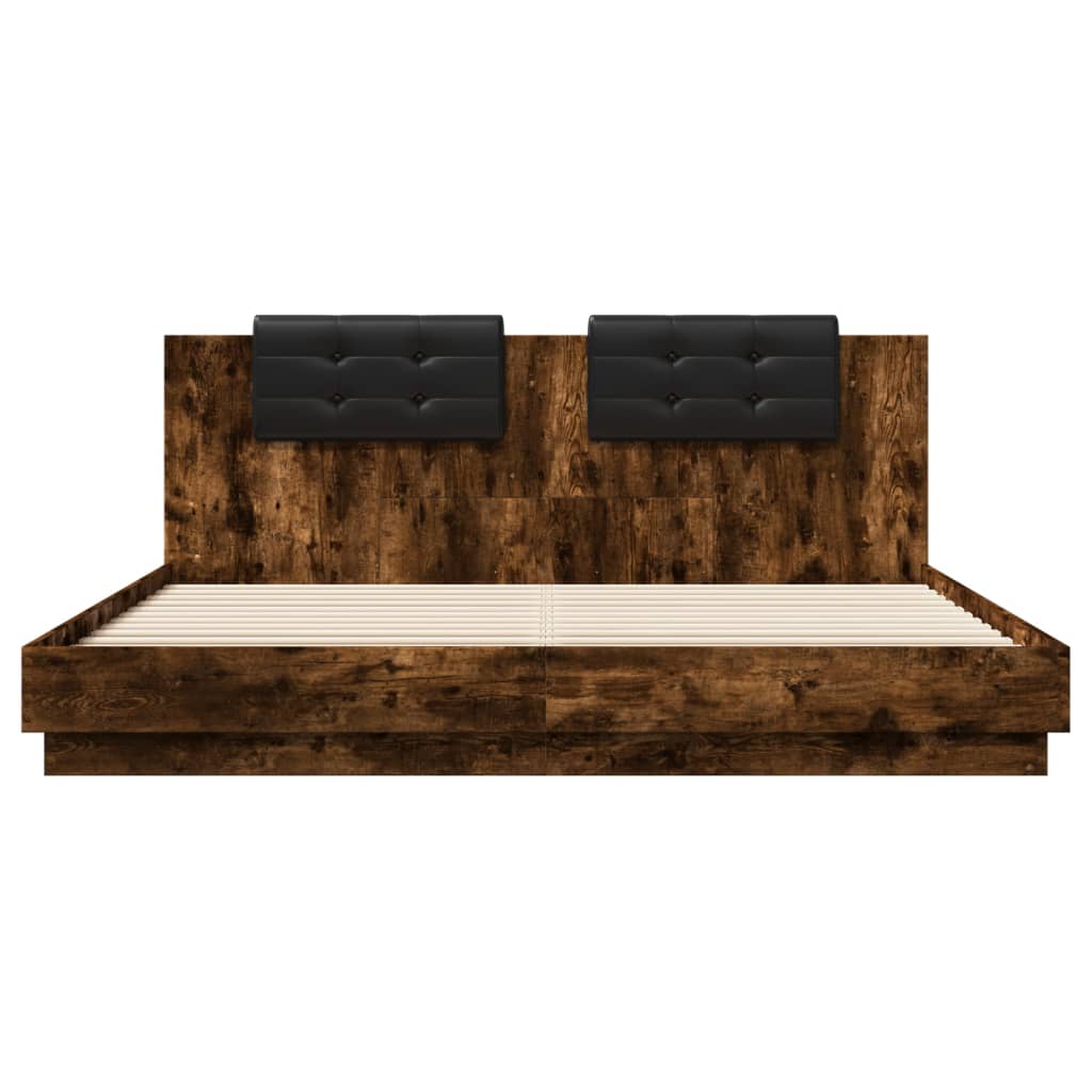 Cadre de lit avec LED sans matelas chêne fumé 200x200 cm - XIOS