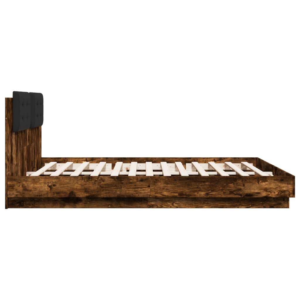 Cadre de lit avec LED sans matelas chêne fumé 200x200 cm - XIOS