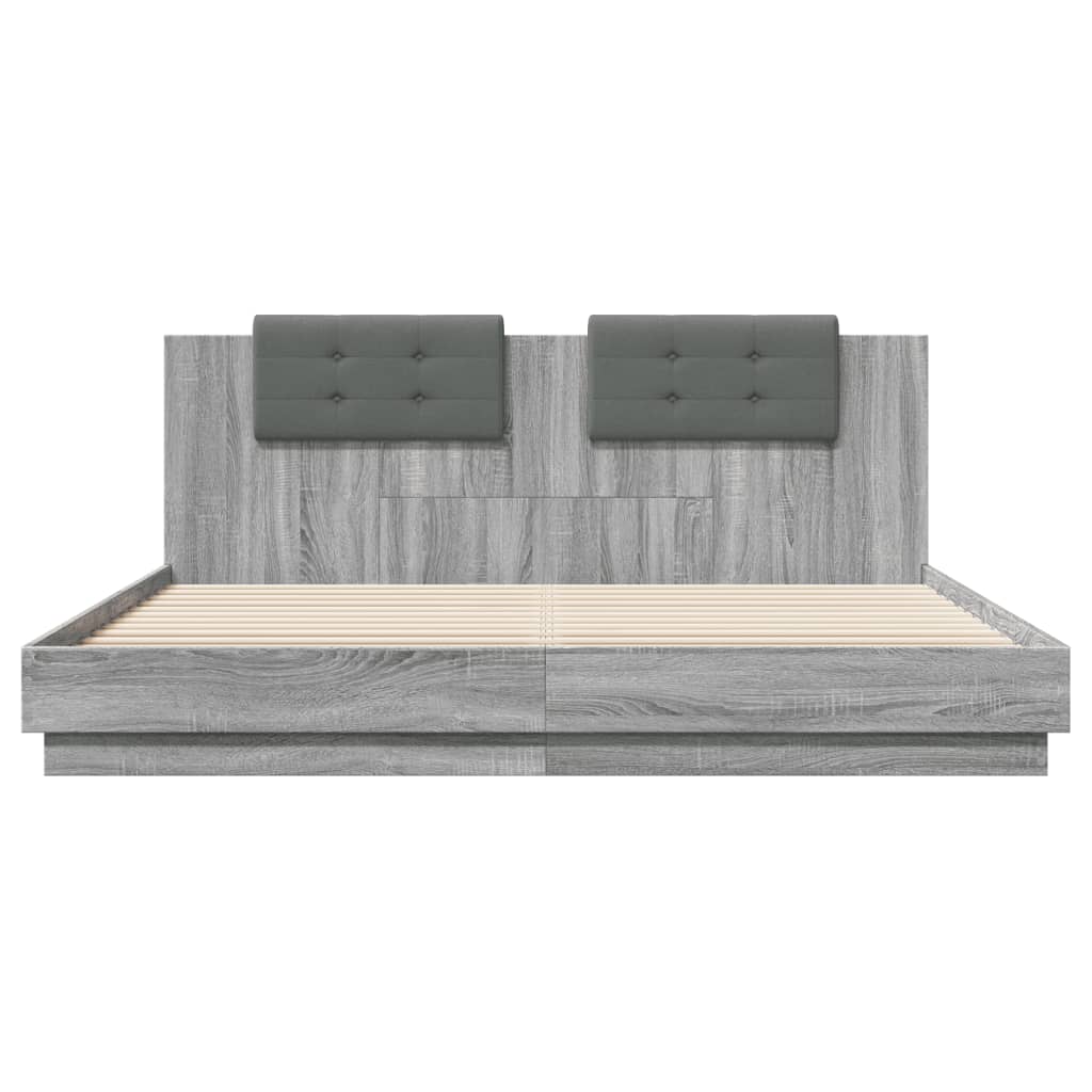 Cadre de lit avec LED sans matelas sonoma gris 200x200 cm - XIOS