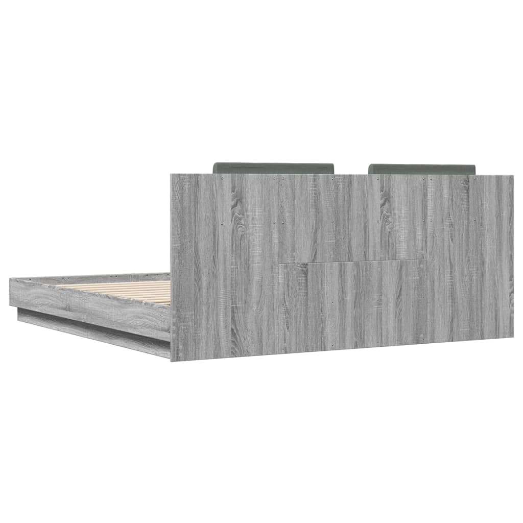 Cadre de lit avec LED sans matelas sonoma gris 200x200 cm - XIOS