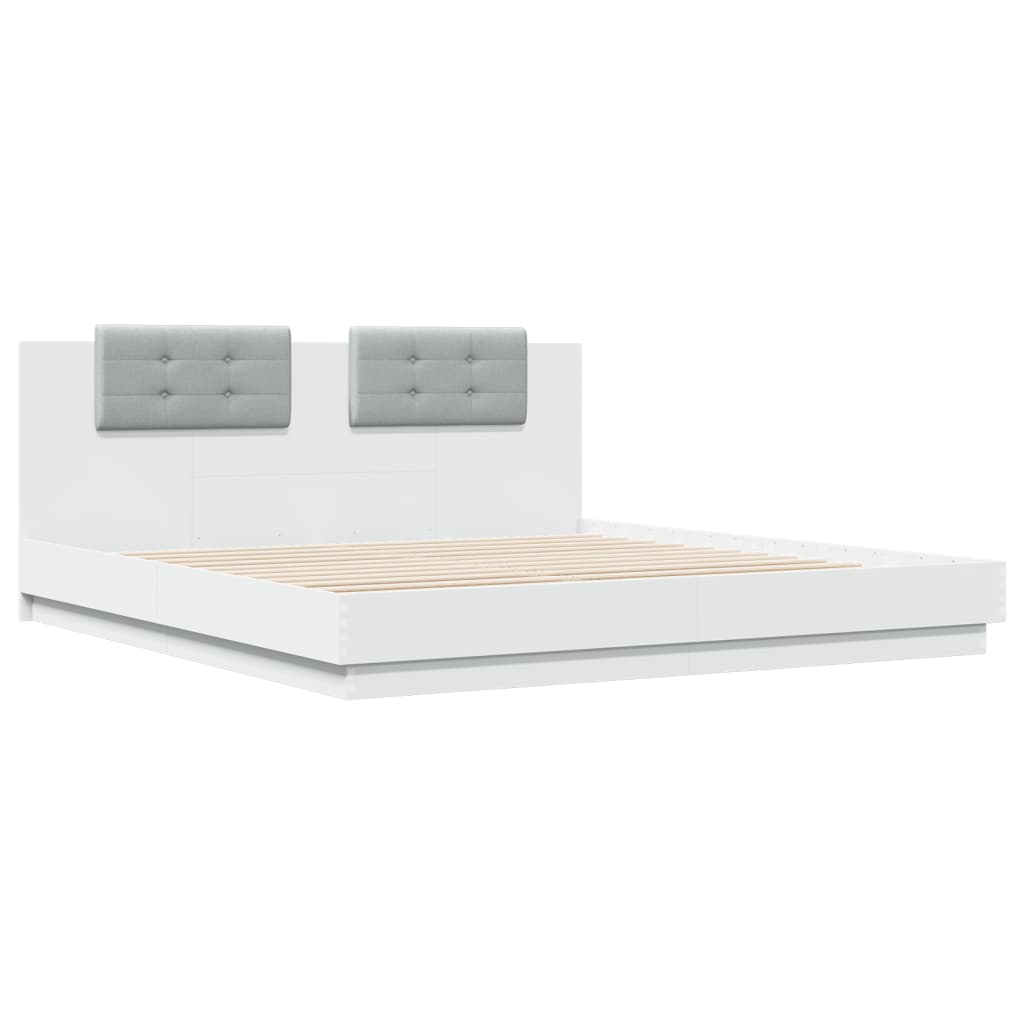 Cadre de lit avec LED sans matelas blanc 180x200 cm - XIOS