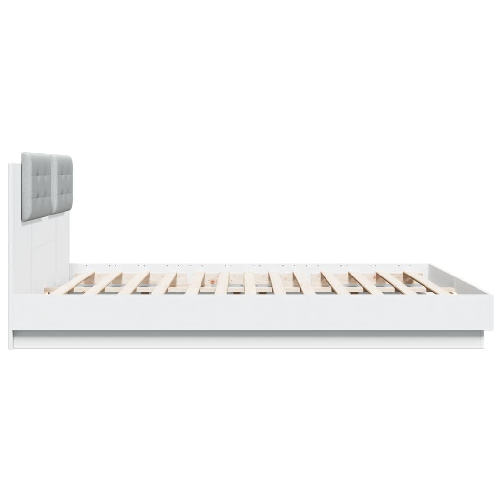 Cadre de lit avec LED sans matelas blanc 180x200 cm - XIOS