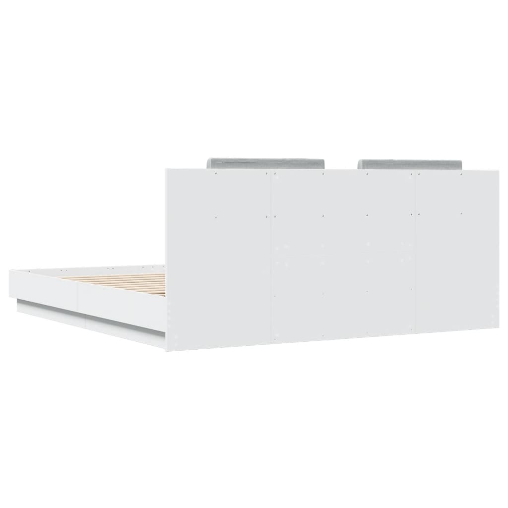 Cadre de lit avec LED sans matelas blanc 180x200 cm - XIOS