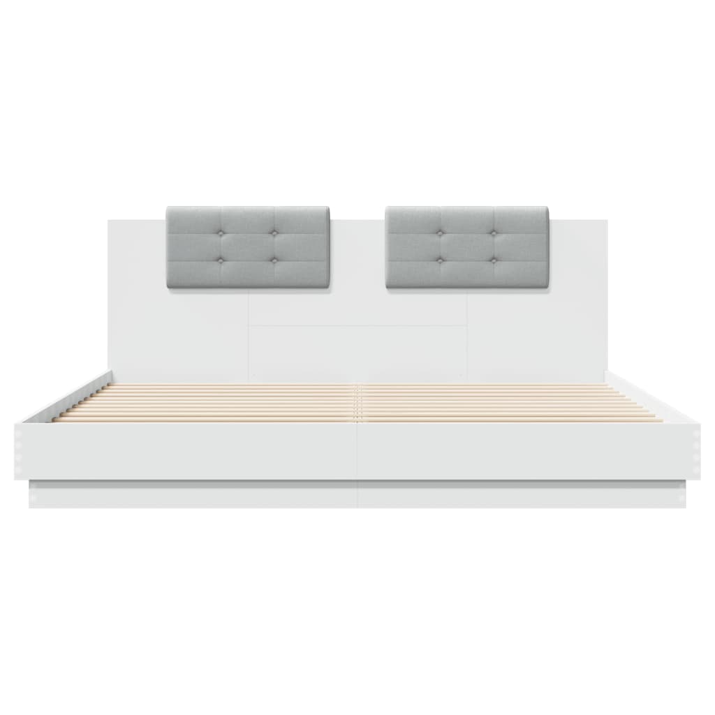 Cadre de lit avec LED sans matelas blanc 160x200 cm - XIOS