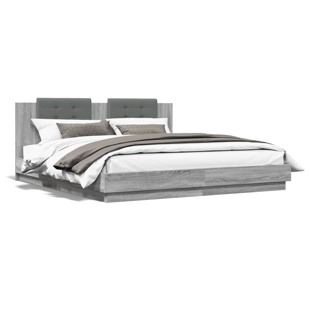 Cadre de lit avec LED sans matelas sonoma gris 160x200 cm - XIOS
