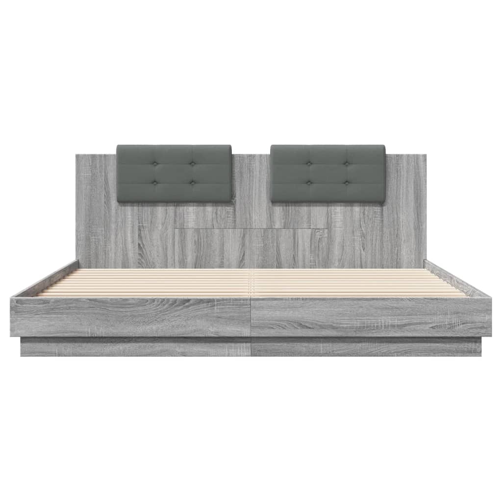 Cadre de lit avec LED sans matelas sonoma gris 160x200 cm - XIOS