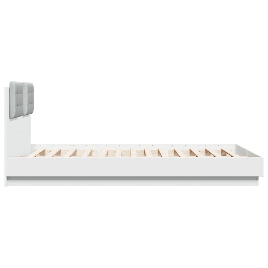 Cadre de lit avec LED sans matelas blanc 150x200 cm - XIOS