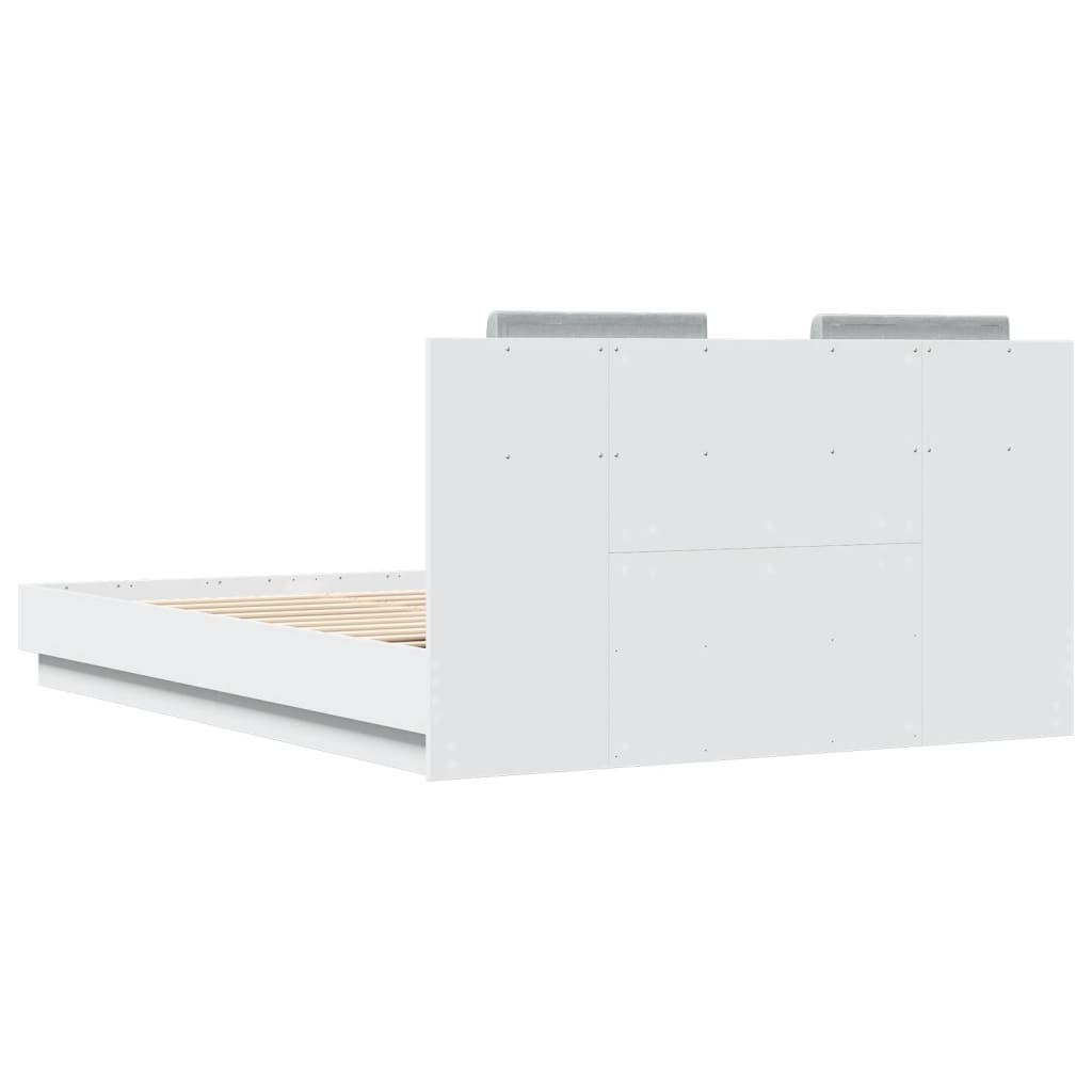 Cadre de lit avec LED sans matelas blanc 150x200 cm - XIOS