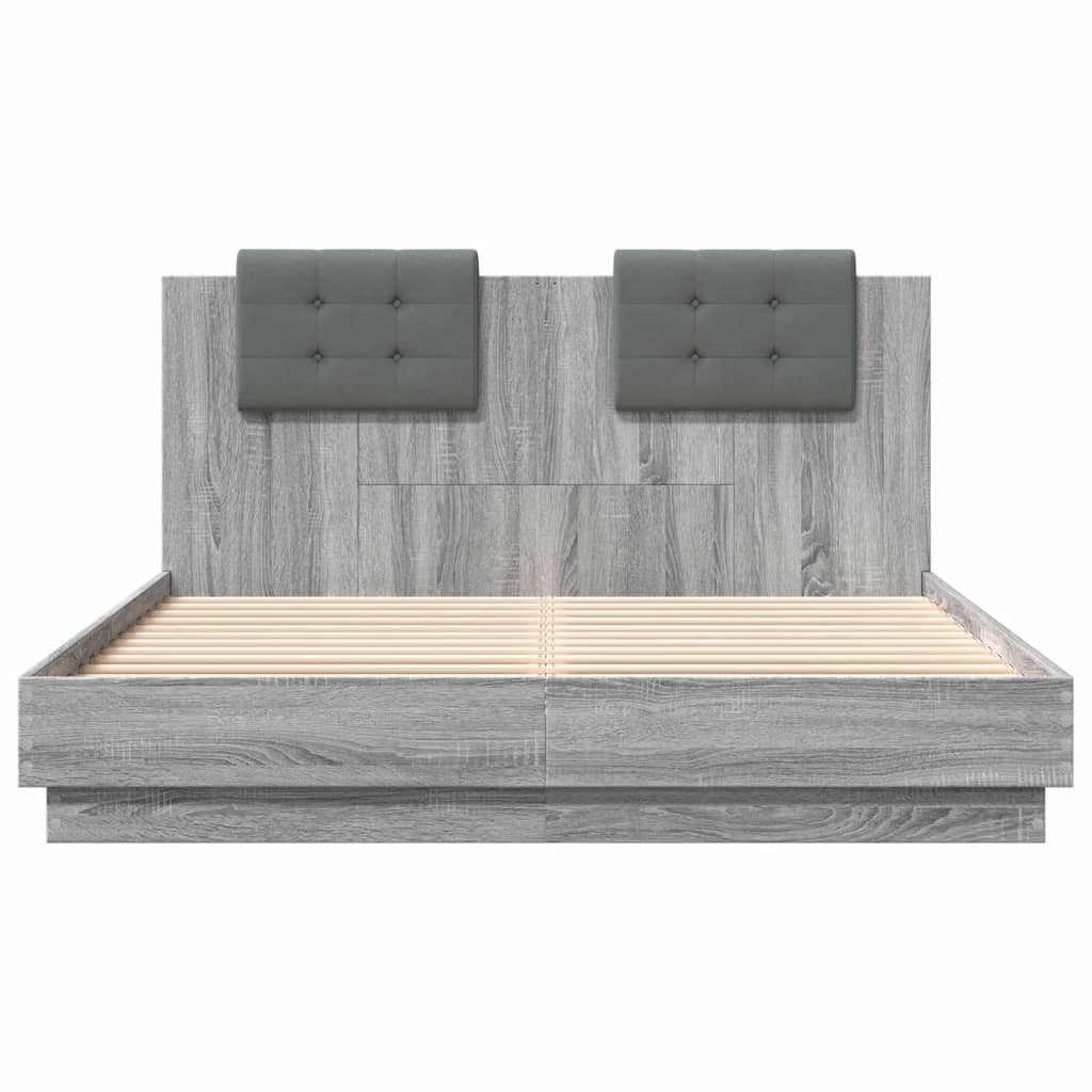 Cadre de lit avec LED sans matelas sonoma gris 150x200 cm - XIOS
