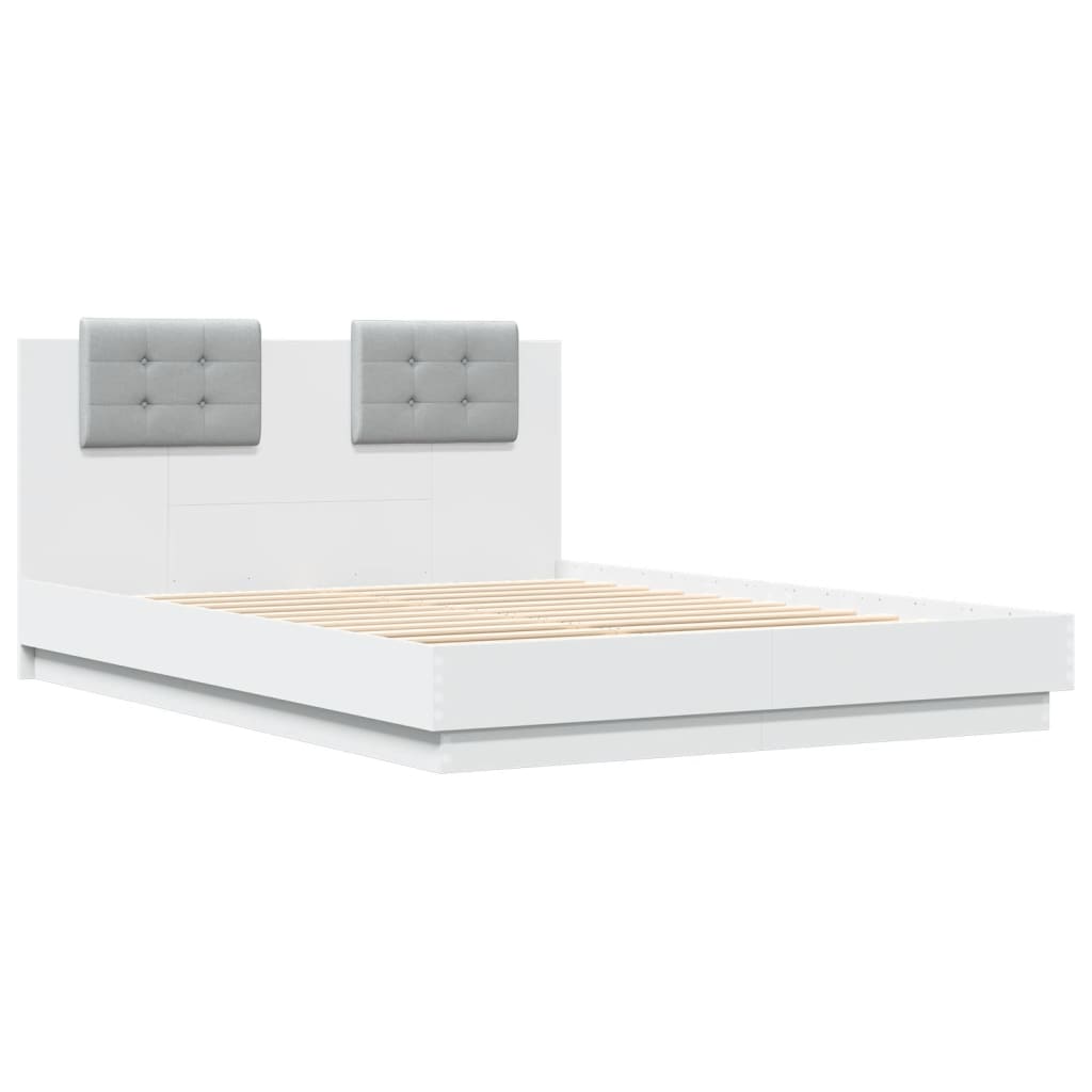 Cadre de lit avec LED sans matelas blanc 140x200 cm - XIOS