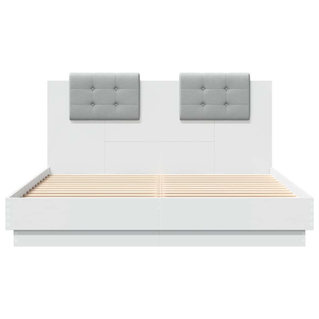 Cadre de lit avec LED sans matelas blanc 140x200 cm - XIOS