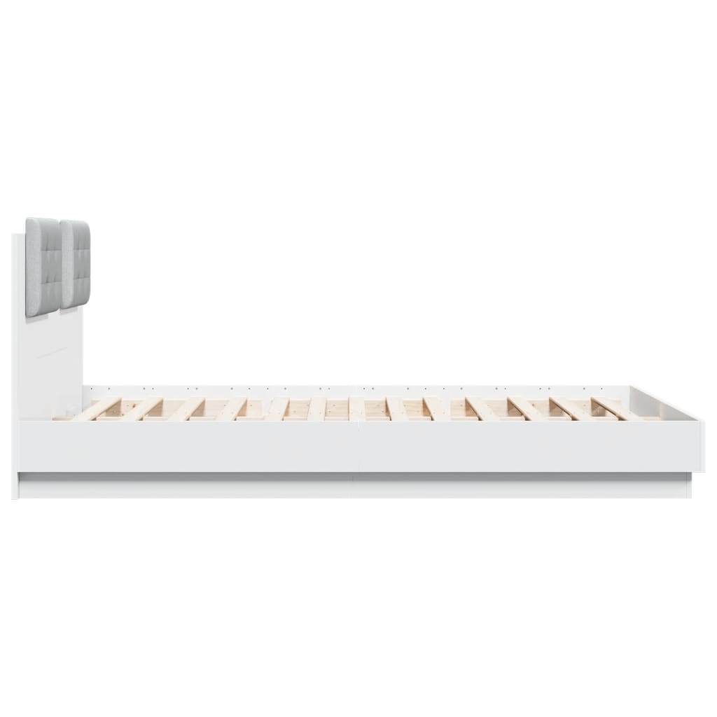 Cadre de lit avec LED sans matelas blanc 140x200 cm - XIOS