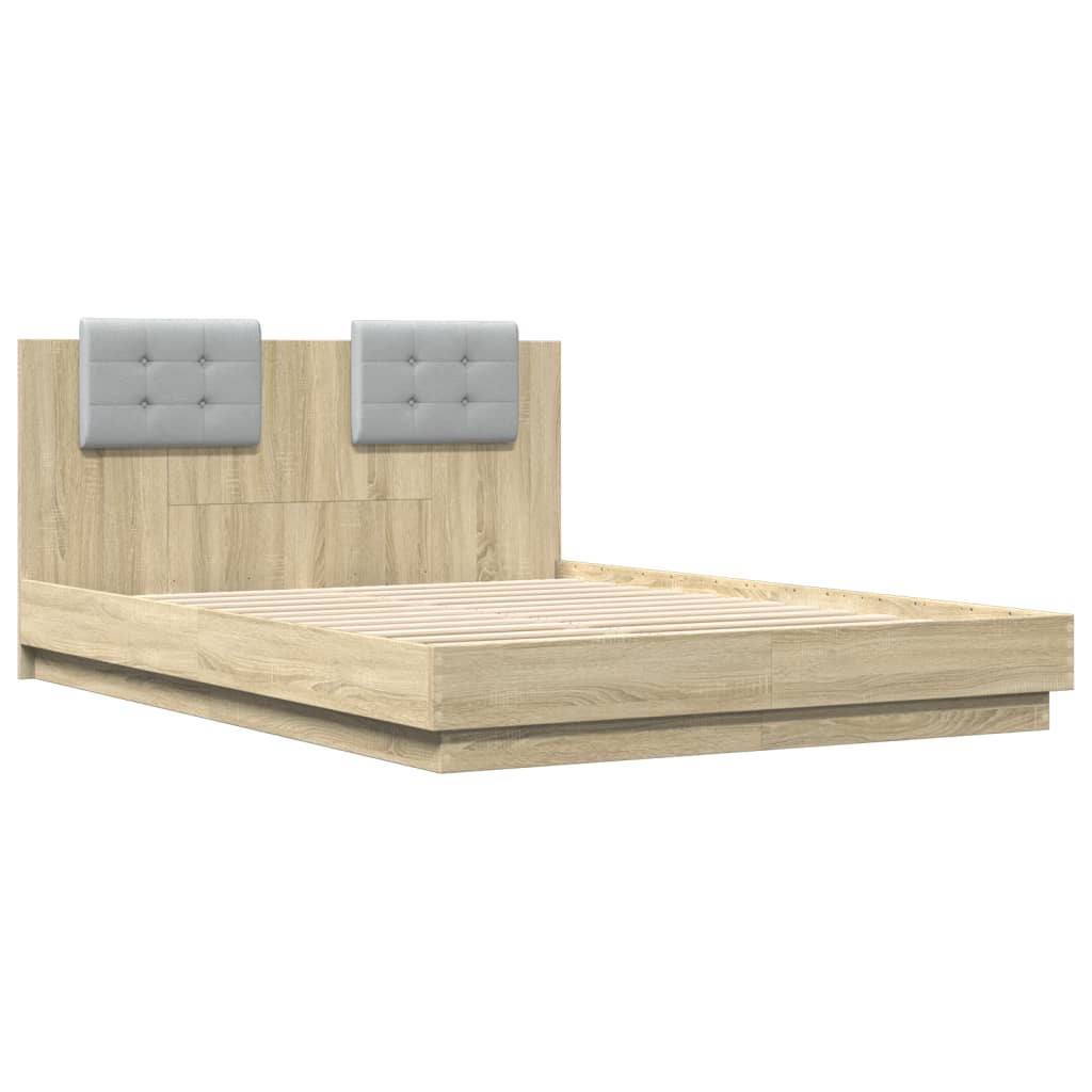 Cadre de lit avec LED sans matelas chêne sonoma 140x200 cm - XIOS