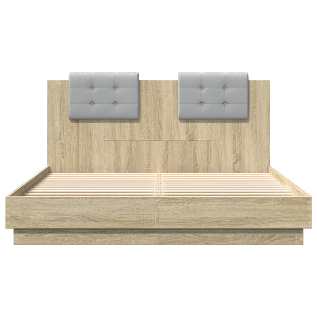 Cadre de lit avec LED sans matelas chêne sonoma 140x200 cm - XIOS