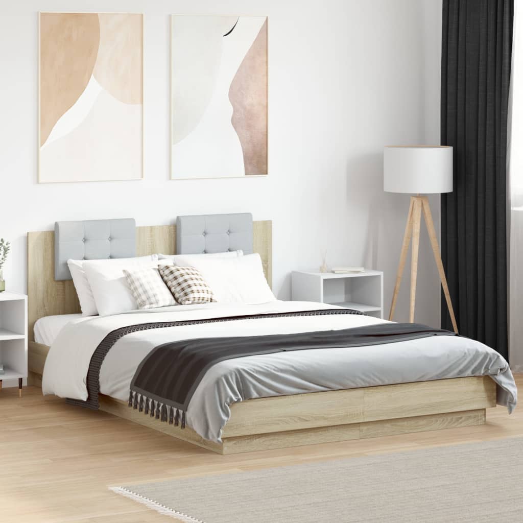 Cadre de lit avec LED sans matelas chêne sonoma 140x200 cm - XIOS