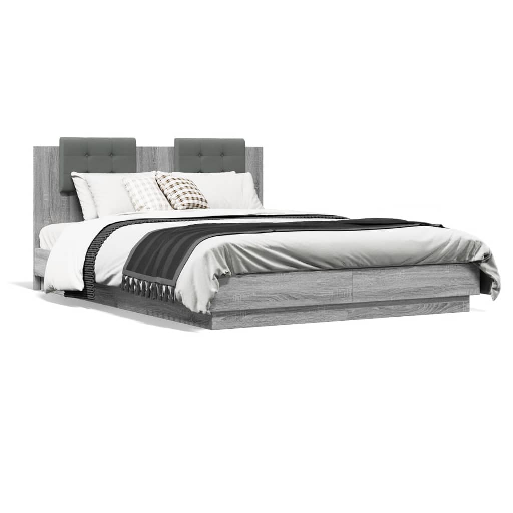 Cadre de lit avec LED sans matelas sonoma gris 120x200 cm - XIOS