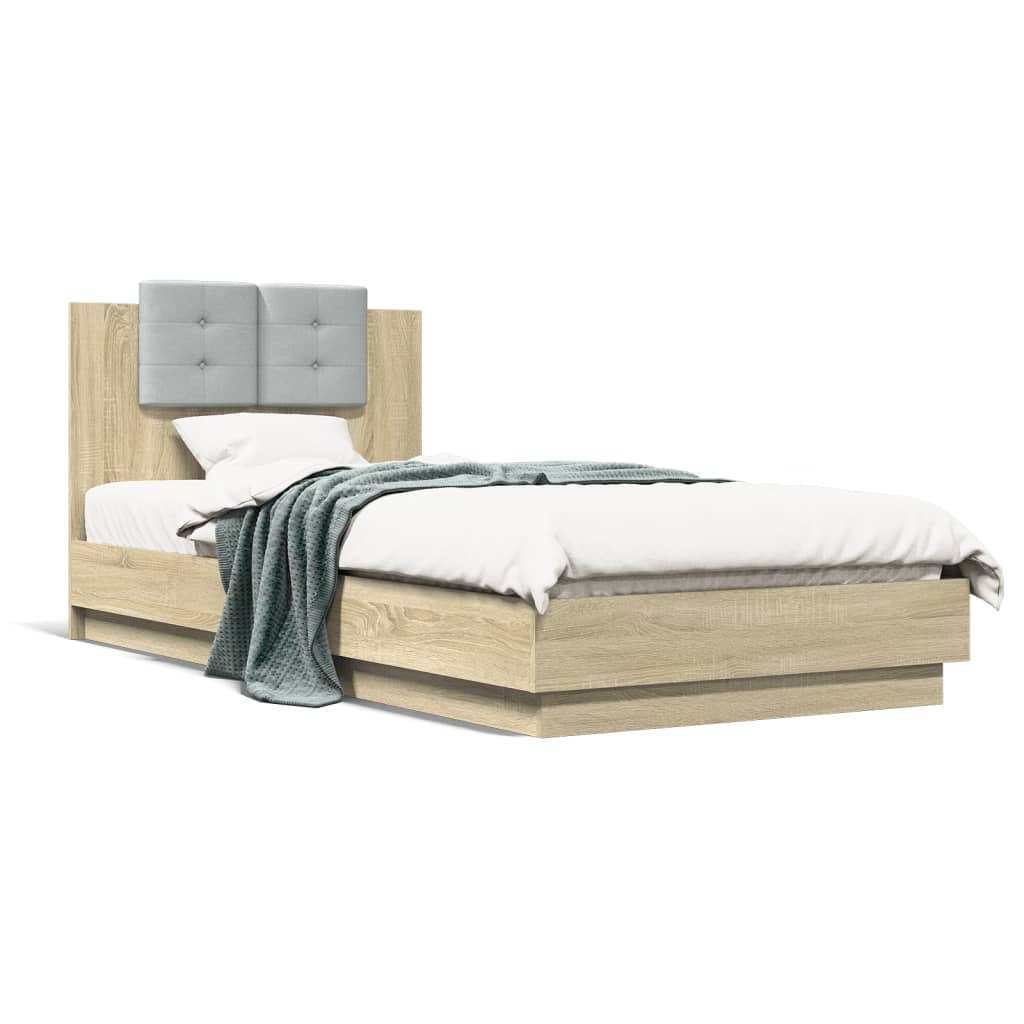 Cadre de lit avec LED sans matelas chêne sonoma 100x200 cm - XIOS