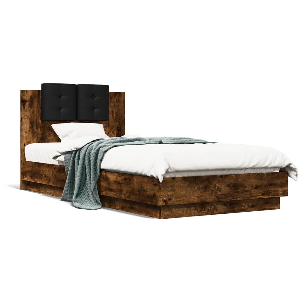 Cadre de lit avec LED sans matelas chêne fumé 100x200 cm - XIOS