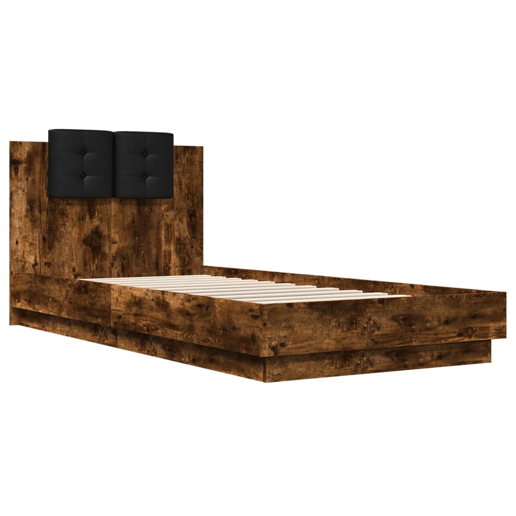 Cadre de lit avec LED sans matelas chêne fumé 100x200 cm - XIOS
