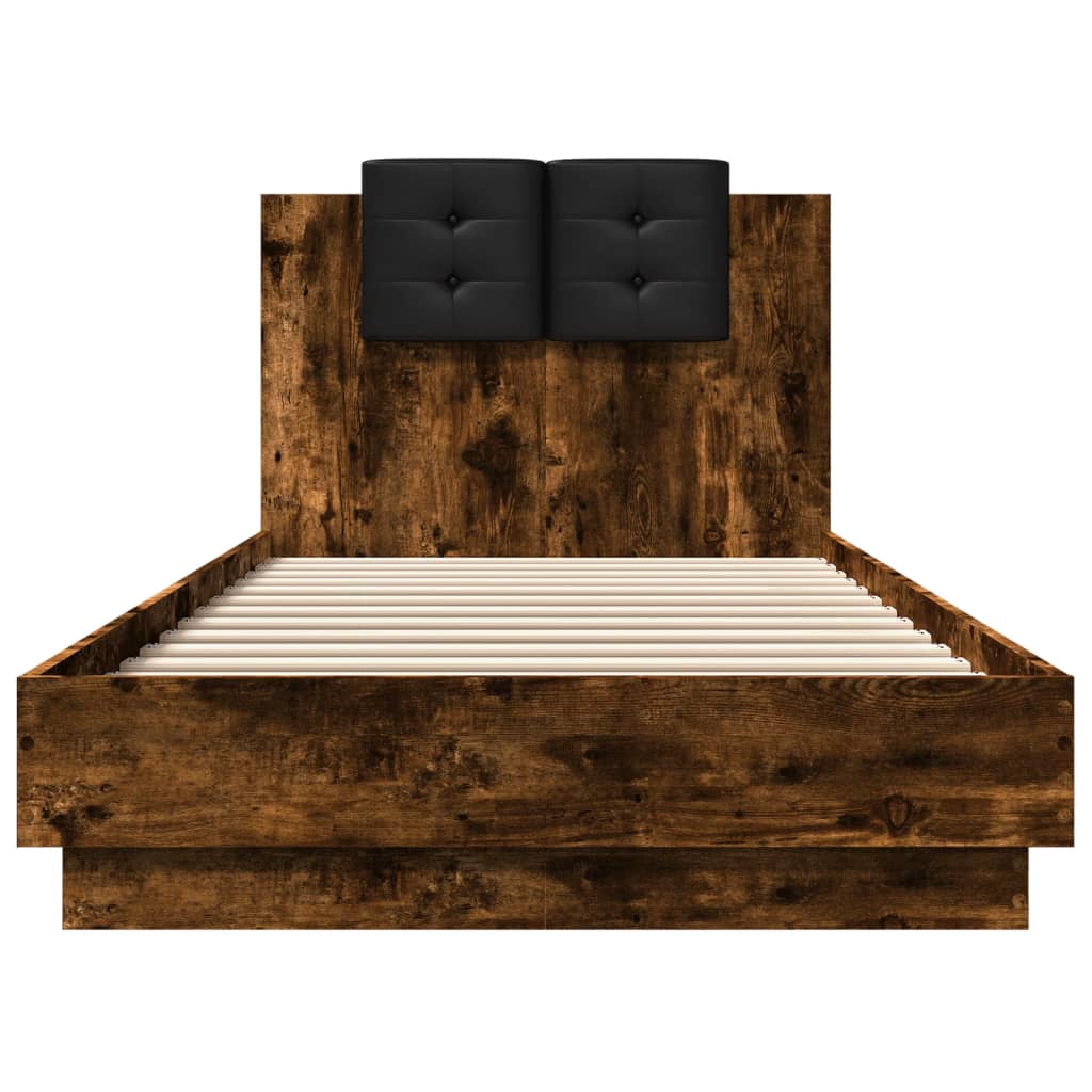 Cadre de lit avec LED sans matelas chêne fumé 100x200 cm - XIOS