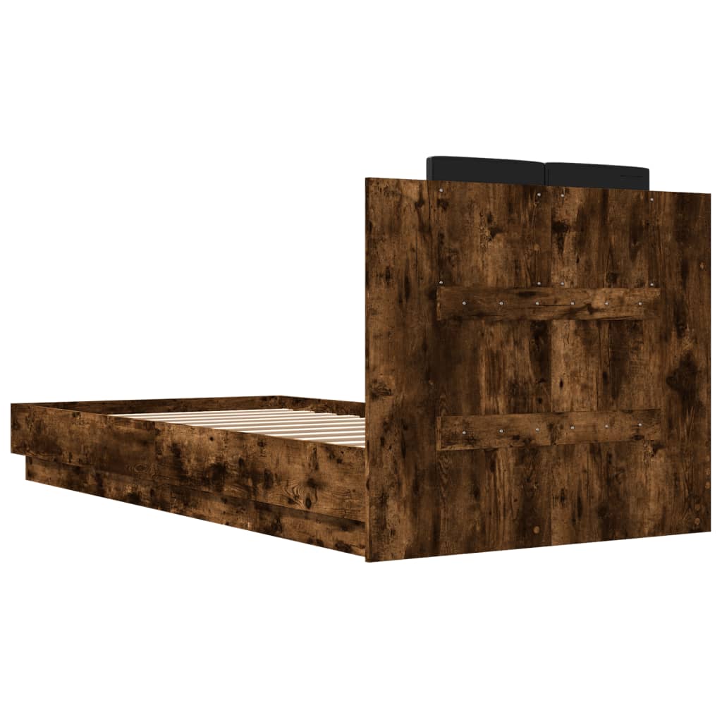 Cadre de lit avec LED sans matelas chêne fumé 100x200 cm - XIOS