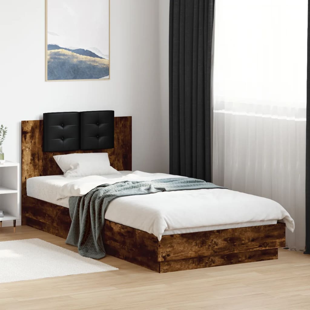 Cadre de lit avec LED sans matelas chêne fumé 100x200 cm - XIOS