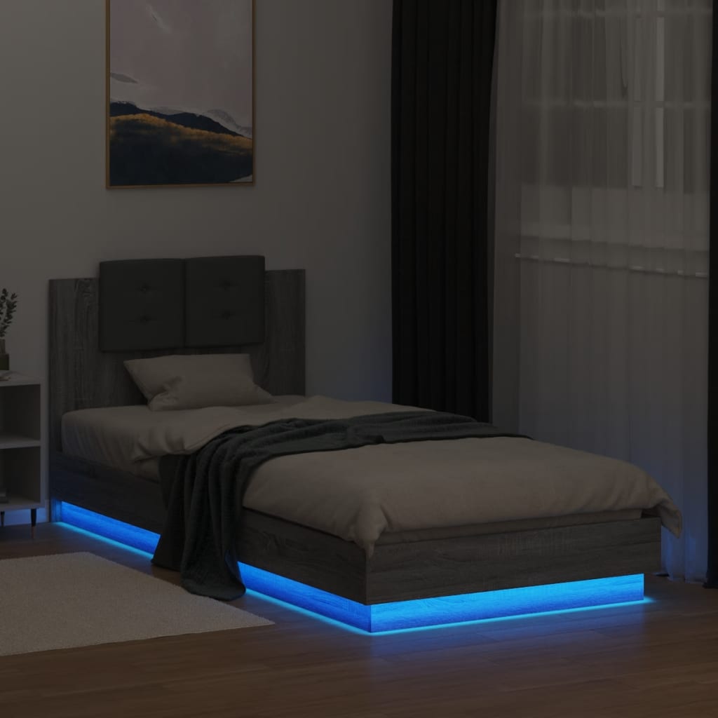 Cadre de lit avec LED sans matelas sonoma gris 100x200 cm - XIOS