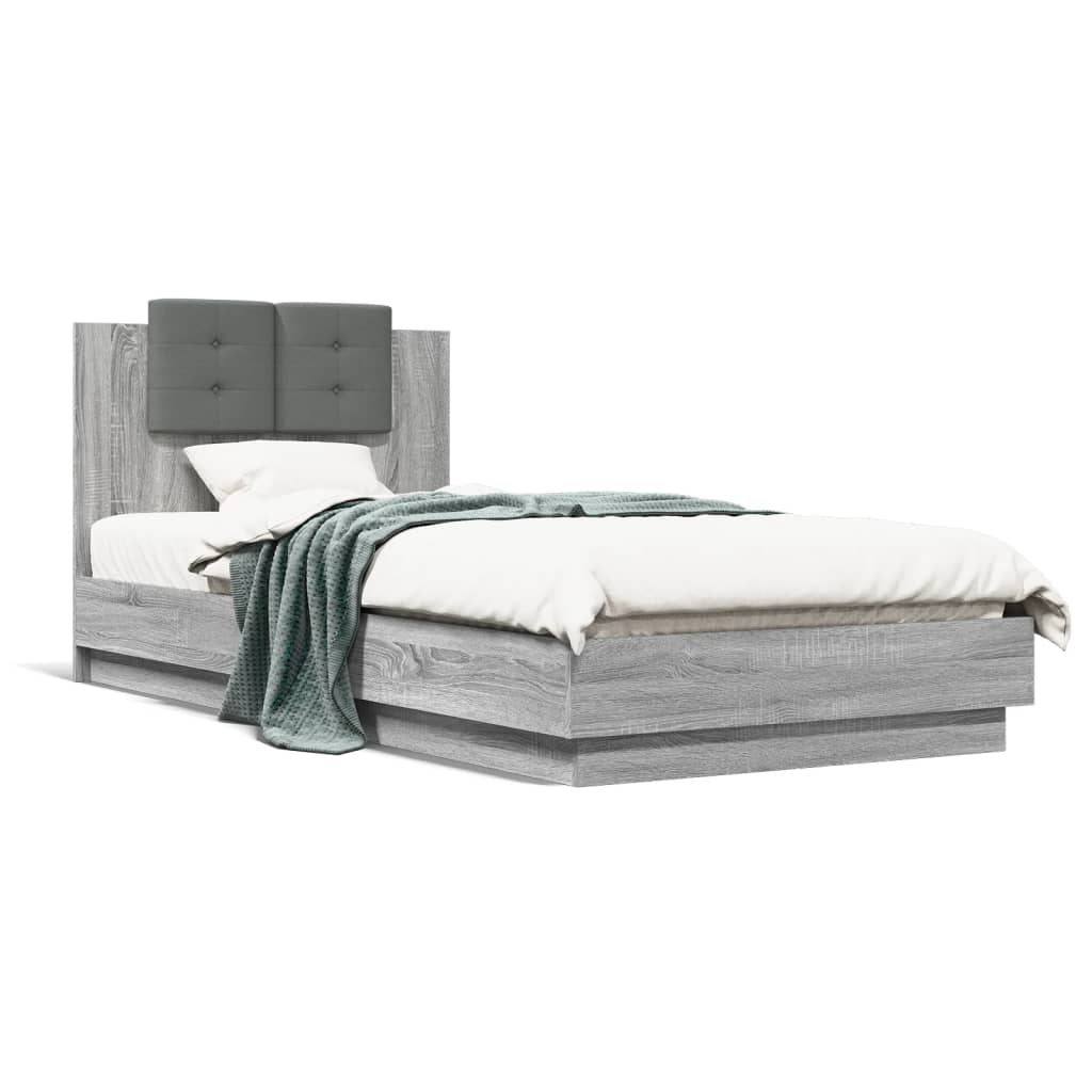Cadre de lit avec LED sans matelas sonoma gris 100x200 cm - XIOS