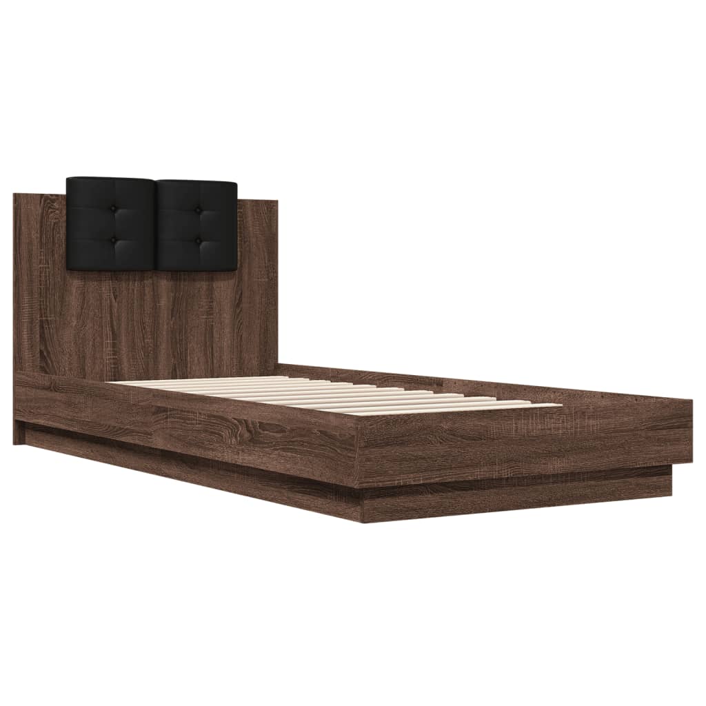 Cadre de lit avec LED sans matelas chêne marron 100x200 cm - XIOS