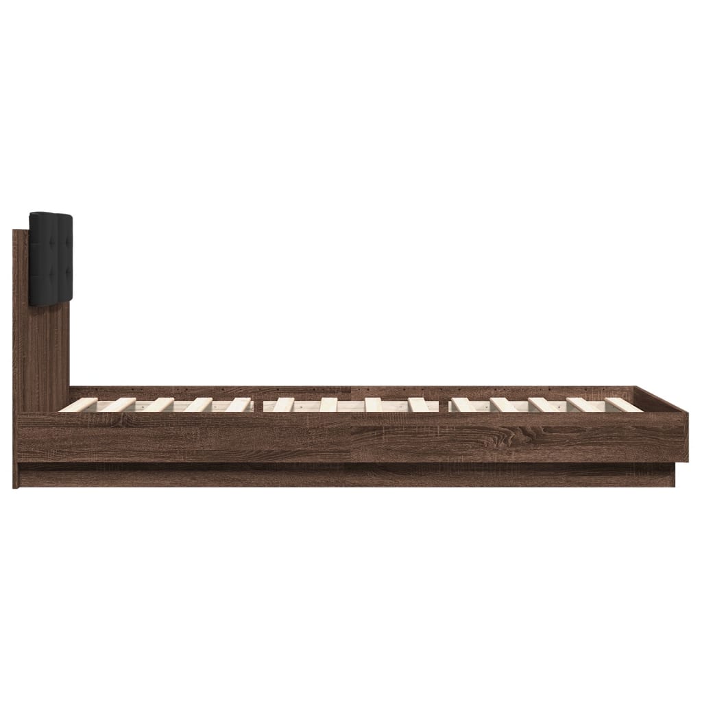 Cadre de lit avec LED sans matelas chêne marron 100x200 cm - XIOS