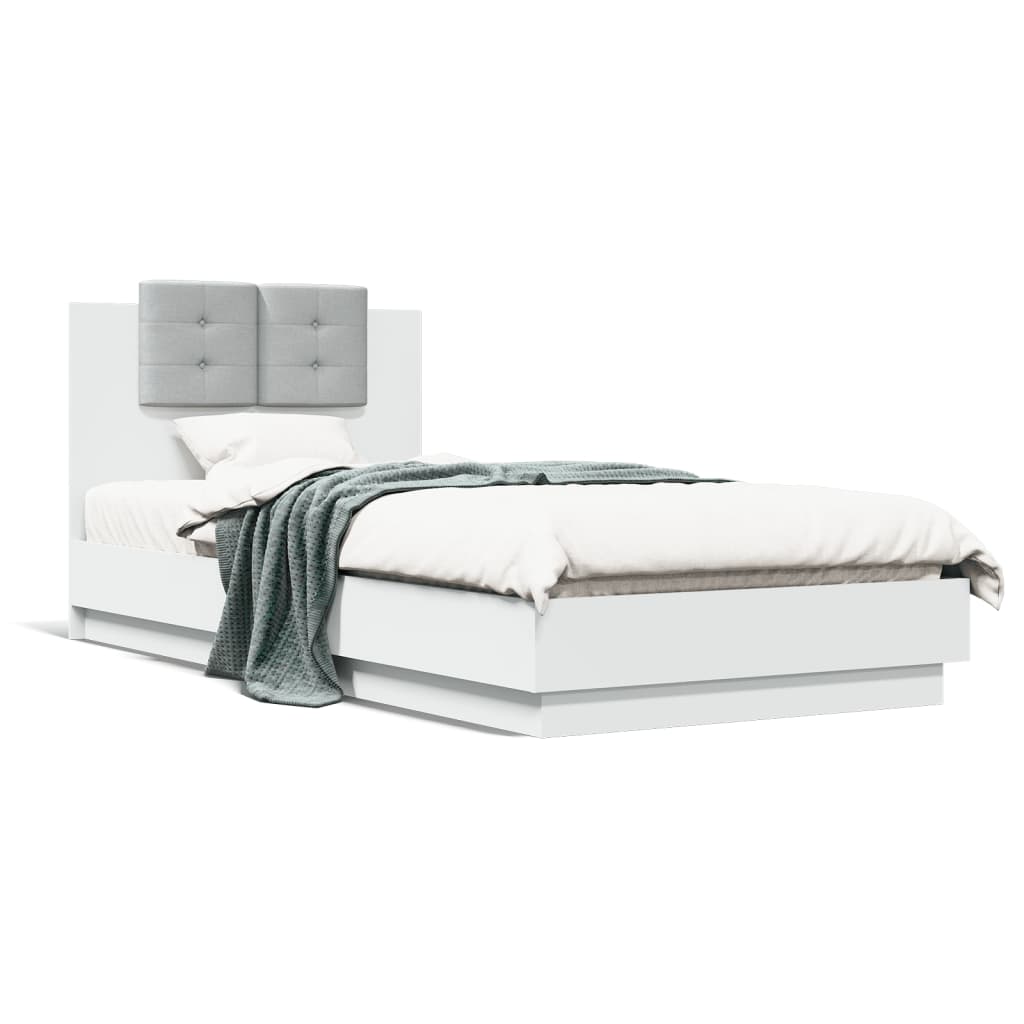 Cadre de lit avec LED sans matelas blanc 90x200 cm - XIOS