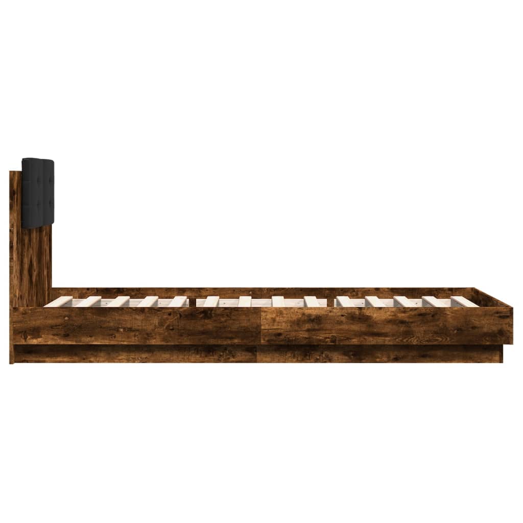 Cadre de lit avec LED sans matelas chêne fumé 90x200 cm - XIOS