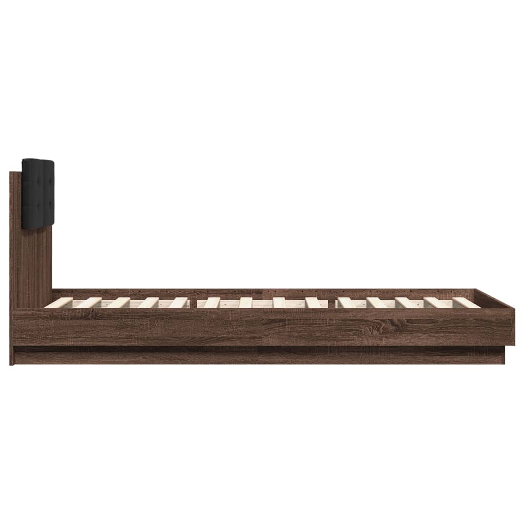 Cadre de lit avec LED sans matelas chêne marron 90x200 cm - XIOS