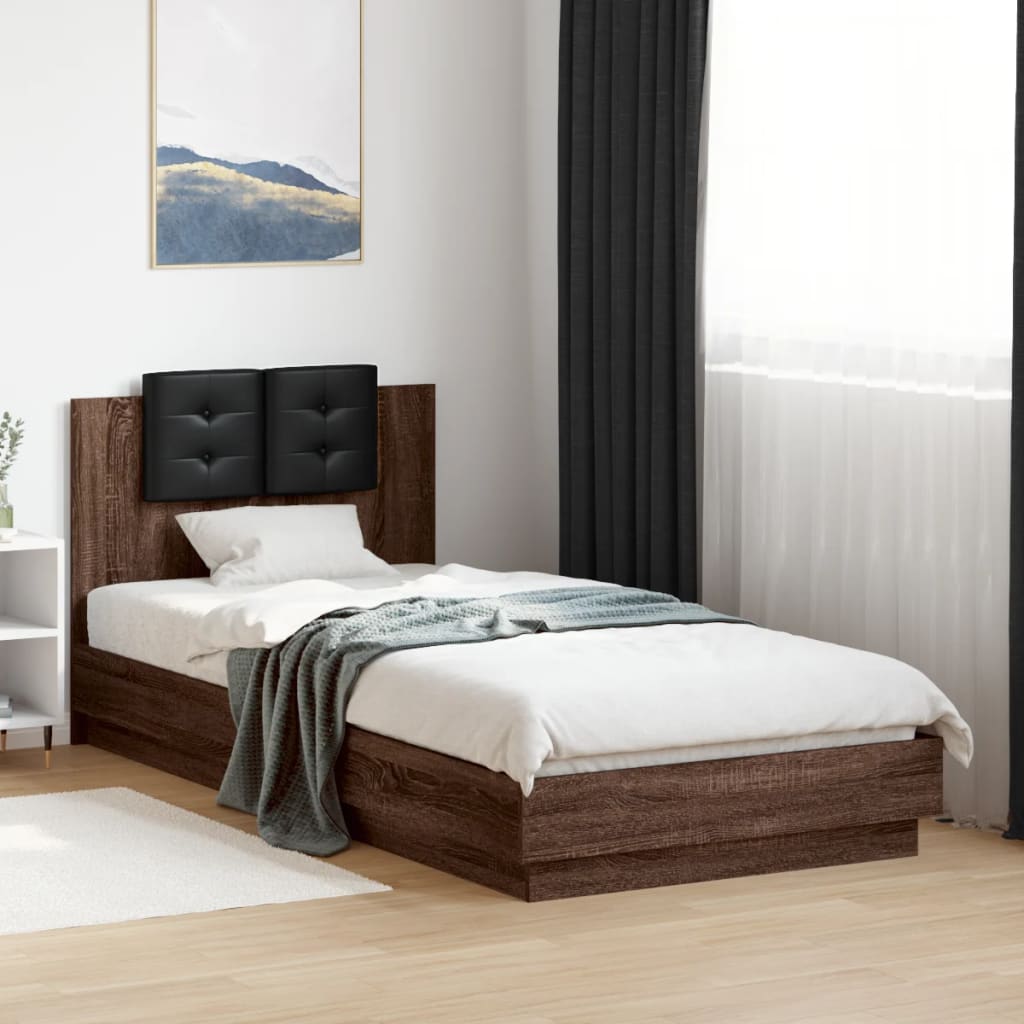 Cadre de lit avec LED sans matelas chêne marron 90x200 cm - XIOS