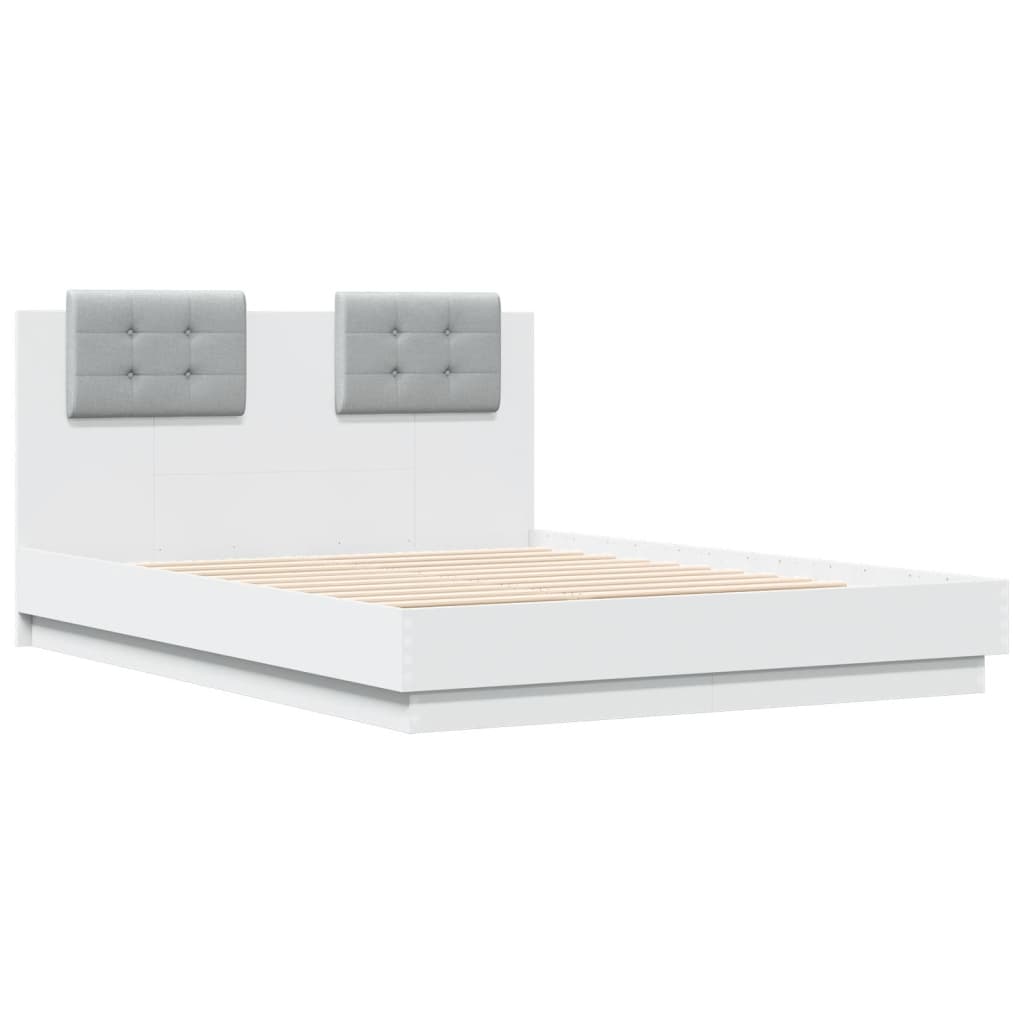 Cadre de lit avec LED sans matelas blanc 135x190 cm - XIOS