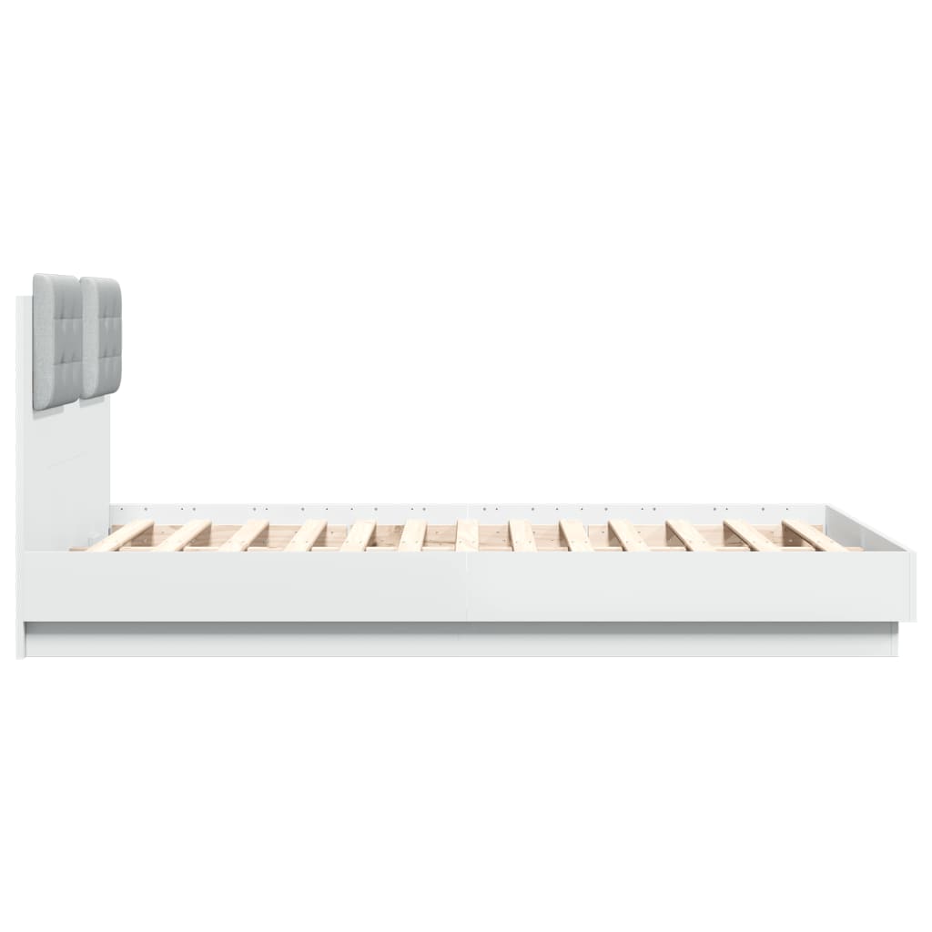 Cadre de lit avec LED sans matelas blanc 135x190 cm - XIOS