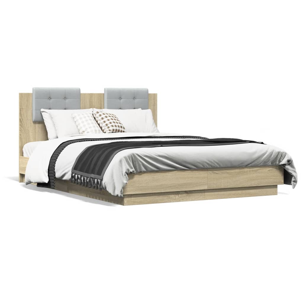 Cadre de lit avec LED sans matelas chêne sonoma 135x190 cm - XIOS